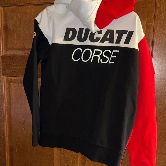 Ducati Corse Red and Black Zip-Up Hoodie - Picture 2 of 4